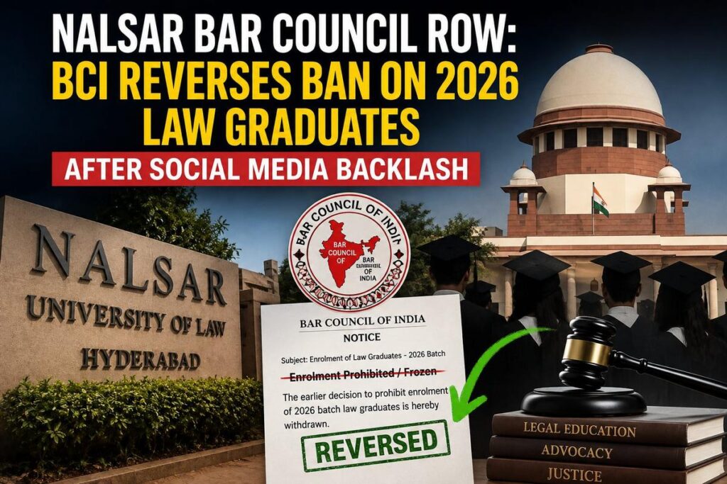 NALSAR University of Law campus building in Hyderabad amid Bar Council enrolment row