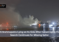 INS Brahmaputra Lying on Its Side After Catastrophic Fire; Search Continues for Missing Sailor