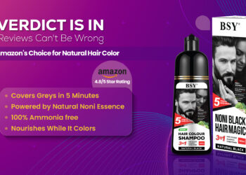 BSY Noni Hair Color Shampoo Achieves Top Spot as Highest-Rated Hair Color Shampoo on Amazon India.