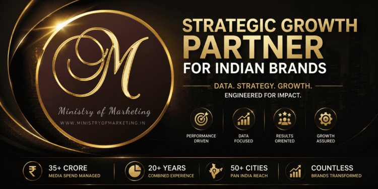 Madhav Monga, Ministry of Marketing, Growth Partnerships, Performance Marketing, Digital Marketing Agency, Business Growth Strategy, Marketing Leadership, Founder Story, Entrepreneur Success, Business Press Feature, Managed Spend Milestone, Marketing Innovation