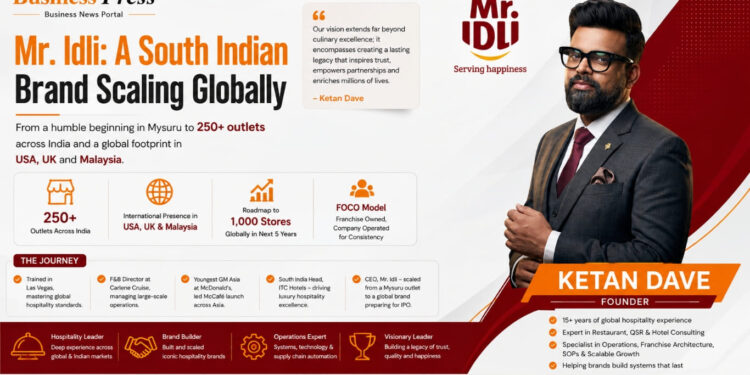 Ketan Dave, hospitality consultant and Mr. Idli CEO